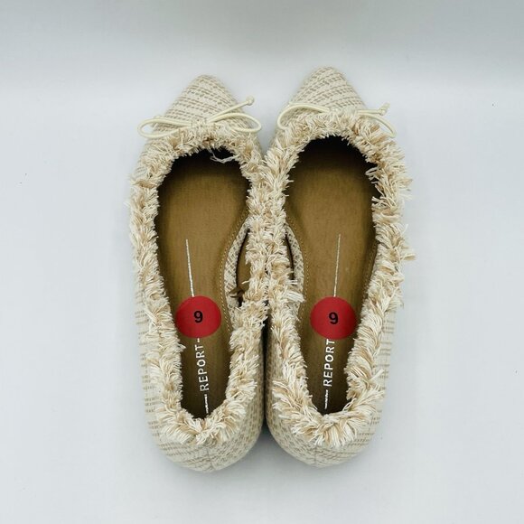 Report Shoes Womens Size 6 Beige Flats Distressed Loafers Pointed Slip On - Picture 8 of 11
